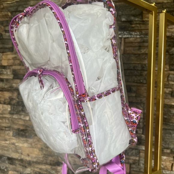 Transparent Backpack with Purple Floral Design - Picture 5 of 8